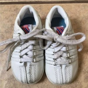 UNISEX Baby K-Swiss classic 80's white shoes sneakers sz 3/4